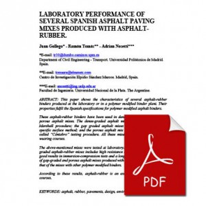 LABORATORY PERFORMANCE OF SEVERAL SPANISH ASPHALT PAVING MIXES P
